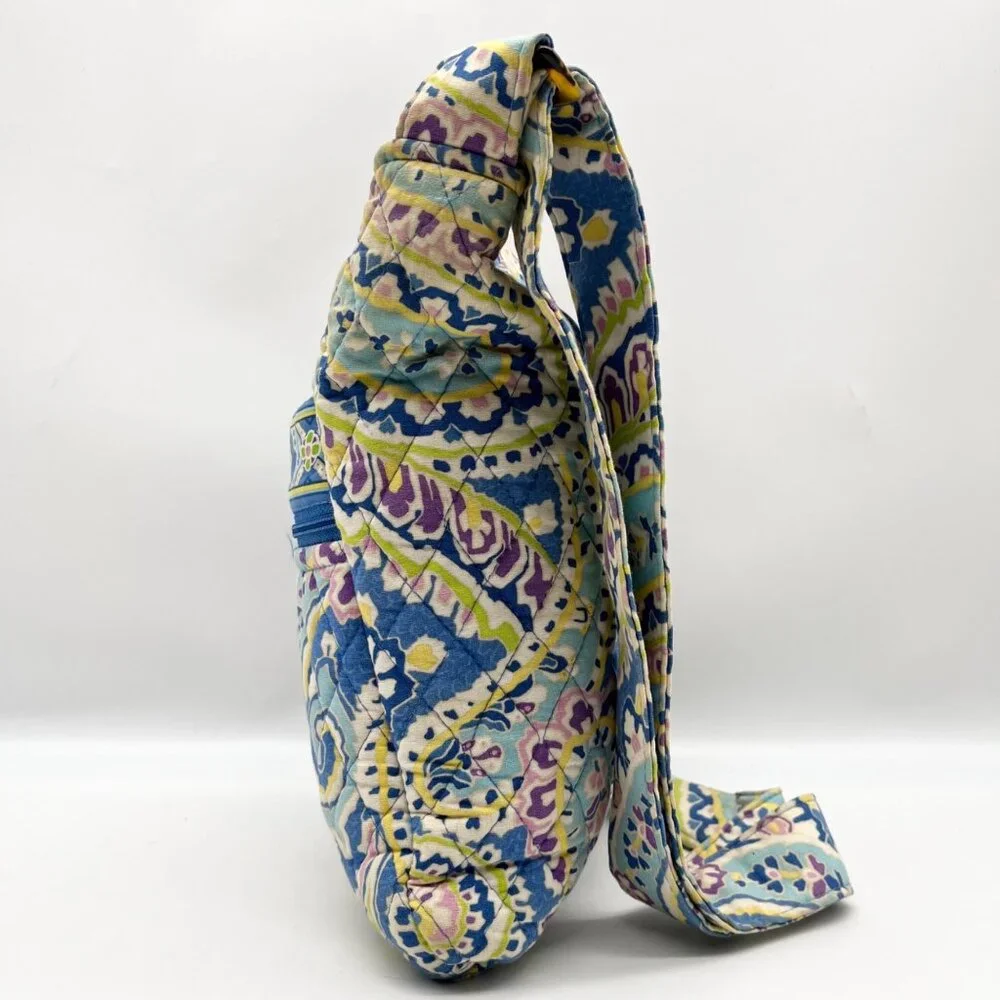 Vera Bradley Capri Blue Cotton Crossbody With Wristlet & Glasses Case_3